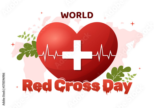 World Red Cross Day on May 8 Illustration to Medical Health and Providing Blood In Hand Drawn for Web Banner or Landing Page Templates