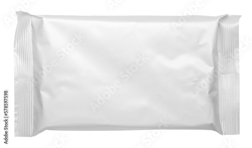 Blank plastic pouch food packaging isolated on transparent background