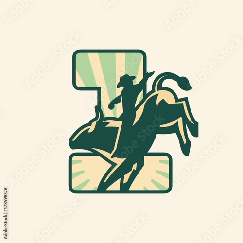 Number 1 Rise Sun Sky Rodeo Cowboy