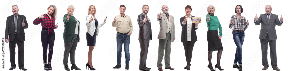 group of business people holding thumb up isolated group of business people holding thumb up isolated