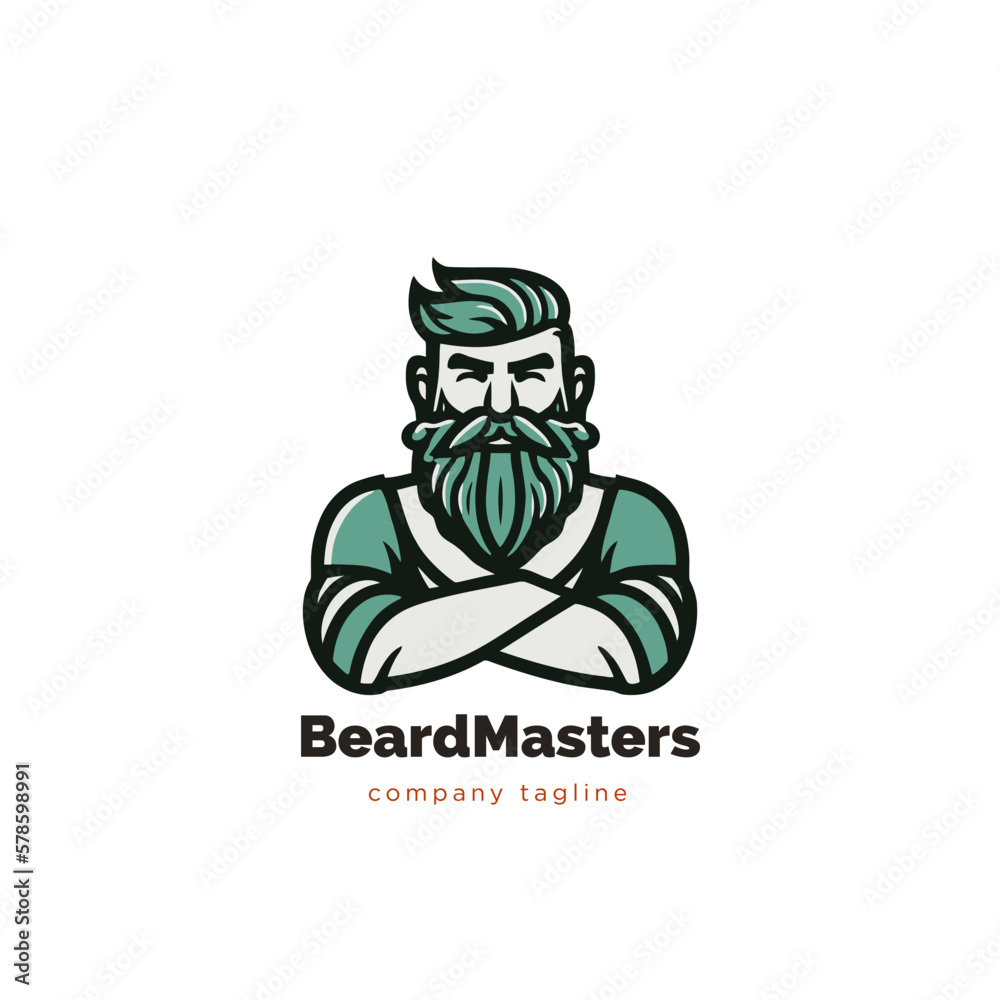 Bearded man - vector logo template. Business sign. Vector illustration. Bearded man - vector logo template. Business sign. Vector illustration.
