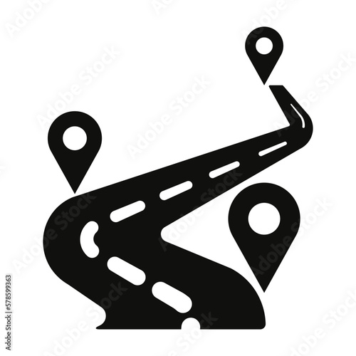 Route Icon. Flat Design.