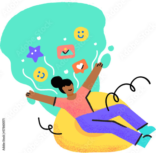 Women fantasized and imagined Brush vector style