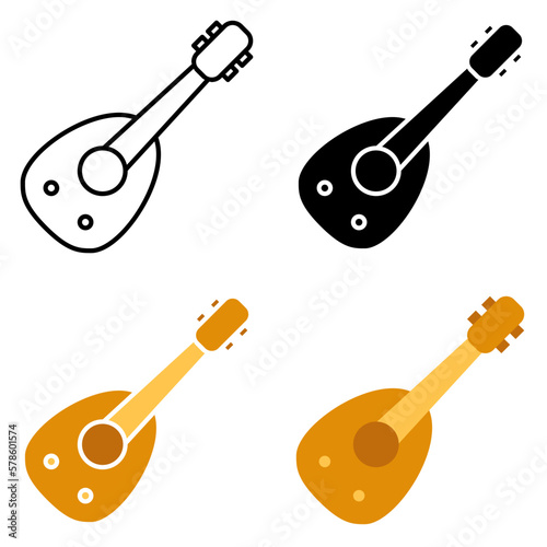 Oud in flat style isolated