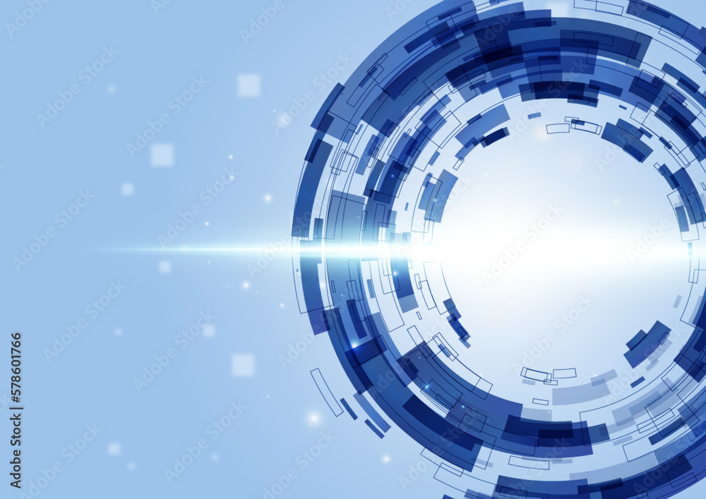 Naklejka premium 青のテクノロジー背景