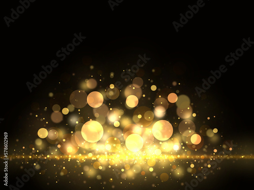 ゴールドのキラキラ輝く美しいピンボケ背景 © mol