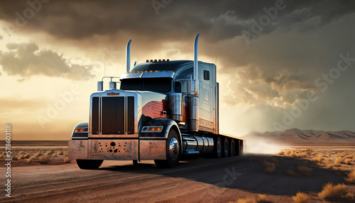 National Truck Driver Appreciation Week. Celebrate in September in the United States. Design for poster, greeting card, banner, and background. Generative AI © Dm