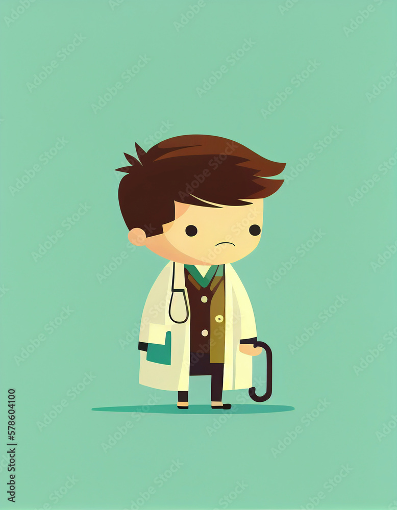 Illustration of cute doctor, Generative AI. Illustration of cute doctor, Generative AI.