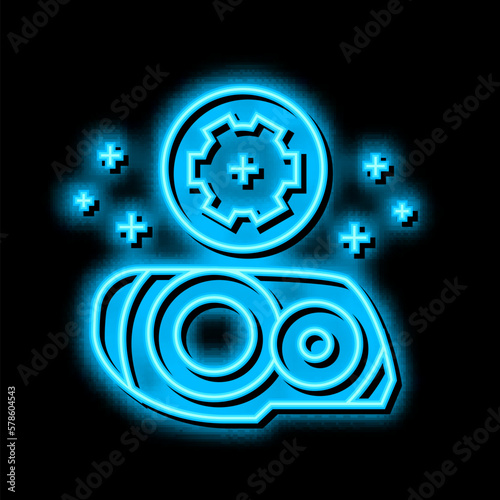 plastic headlight restoration neon glow icon illustration