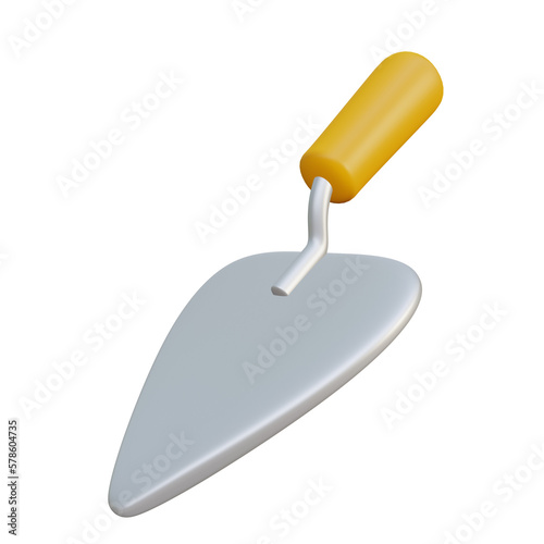 3d yellow trowel constructor photo
