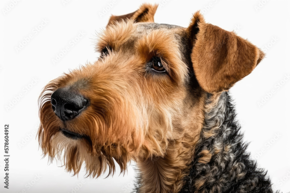 A Majestic Airedale Terrier Dog Portrait A Majestic Airedale Terrier Dog Portrait