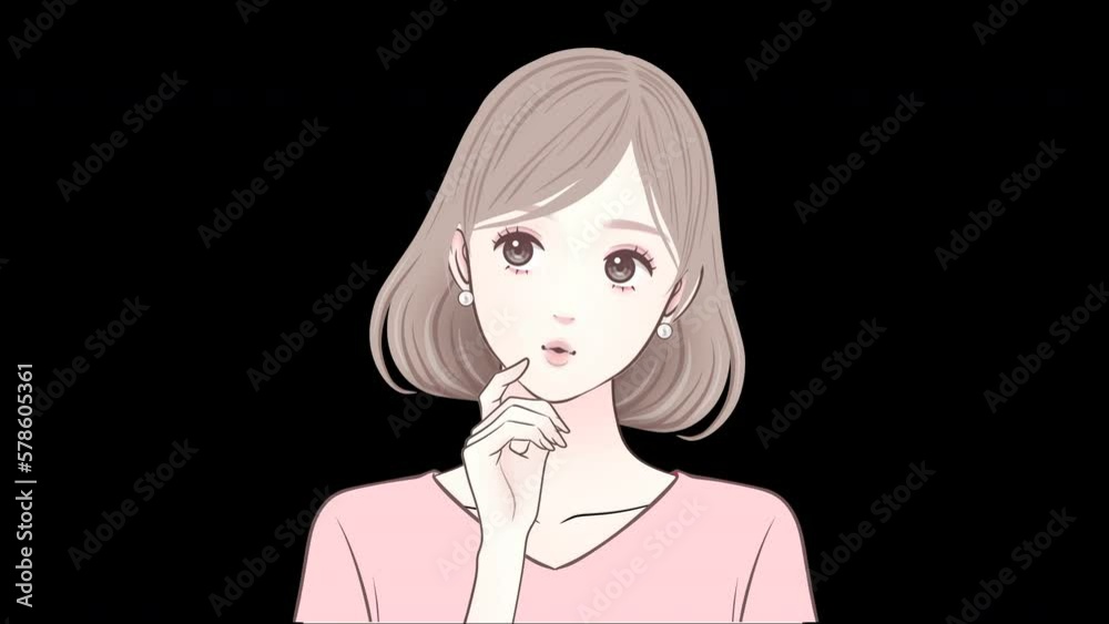 女性のイラスト動画 女性のイラスト動画