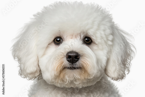 Obraz na płótnie Bichon Frise Portrait: Capturing the Adorable Fluffiness w salonie
