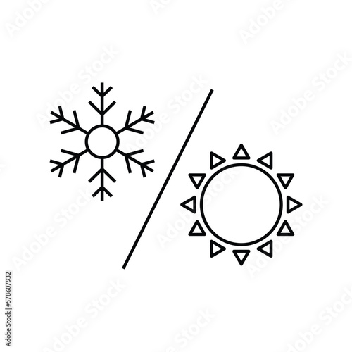 Thermal and Cold resistant material icon design. isolated on white background