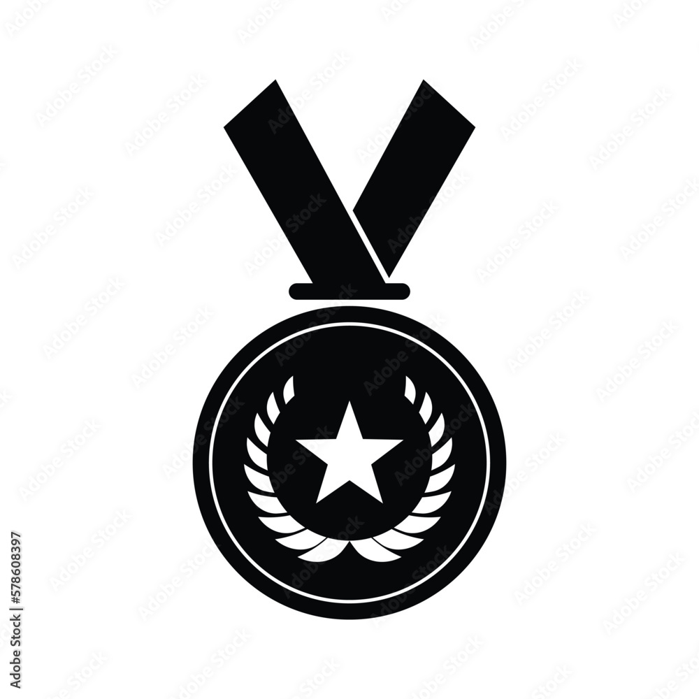 Medal with star icon design. isolated on white background. vector illustration Medal with star icon design. isolated on white background. vector illustration