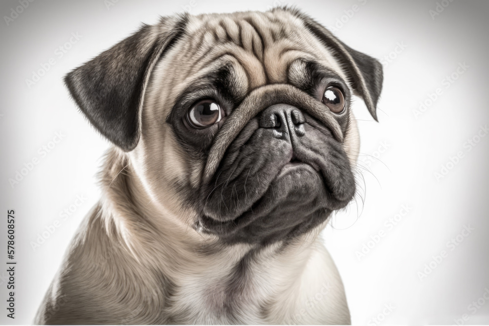 Obraz premium Pug Perfection: A Portrait of the Beloved Canine Companion