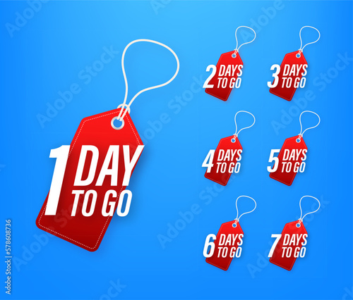 Days countdown. Days to go 1 2 3 4 5 6 7 8 9 10. The days left badges set. Product limited promo