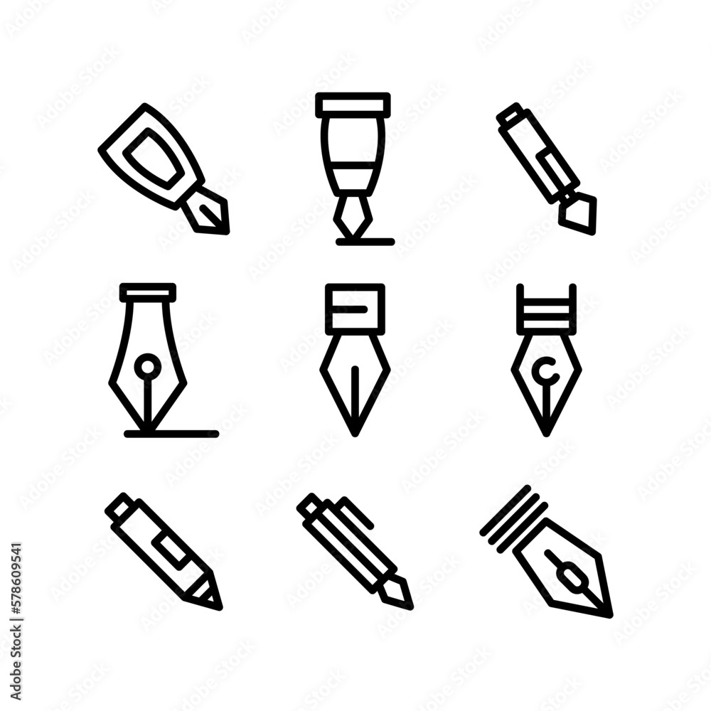 fountain pen icon or logo isolated sign symbol vector illustration - high-quality black style vector icons
