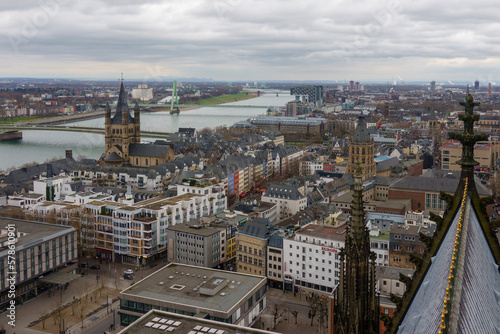 Aerial view on Cologne in Germany.
