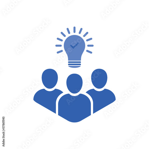 leadership innovation or expert insight icon. concept of aha moment skill or development service success. flat cartoon trend smart people meeting logotype graphic design web element isolated on white