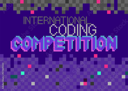 Girl steamer. Phrase written in a to fonts, including bold uppercase in a pixel art style