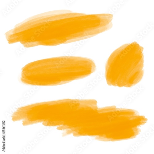 orange watercolor paint strokes isolated on a white background