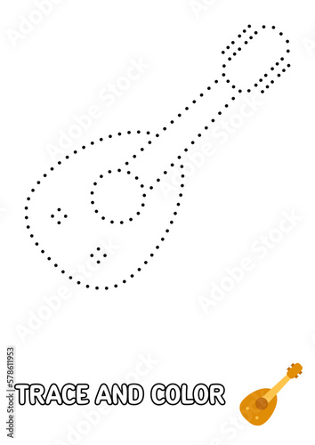 Oud tracing and coloring worksheet for kids