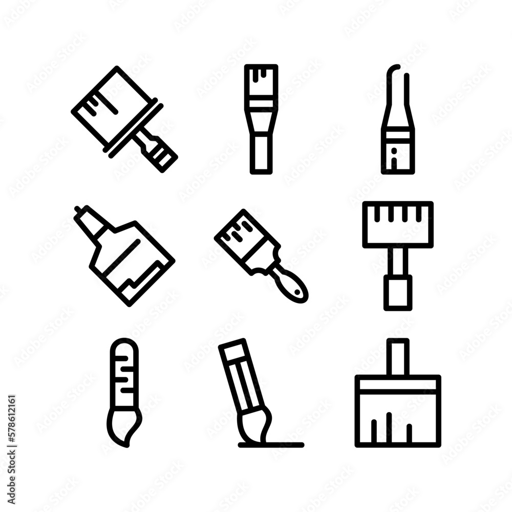 Obraz premium paint brush icon or logo isolated sign symbol vector illustration - high quality black style vector icons 