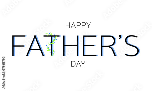 Minimal banner for Father's Day. Happy Father Day. Vector illustration.