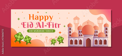 Happy eid al-fitr islamic banner template