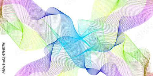 Abstract modern colorful wavy stylized blend liens and technology lines on transparent background. Blending gradient colors design for banner, wallpaper, background