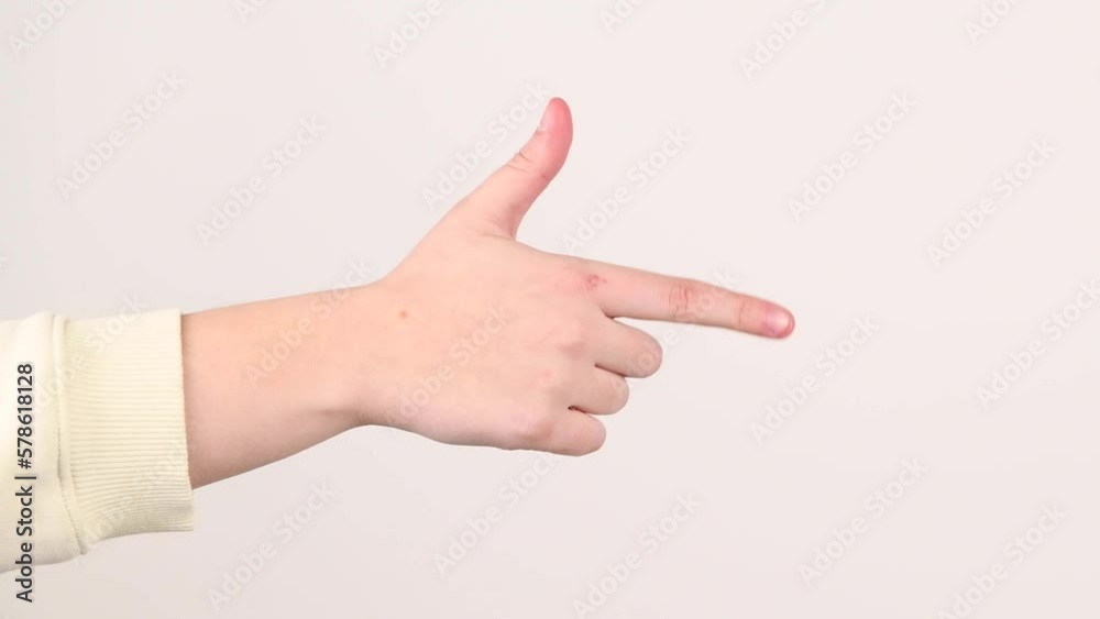 Man using hand to count up from zero to five. Man using hand to count up from zero to five.