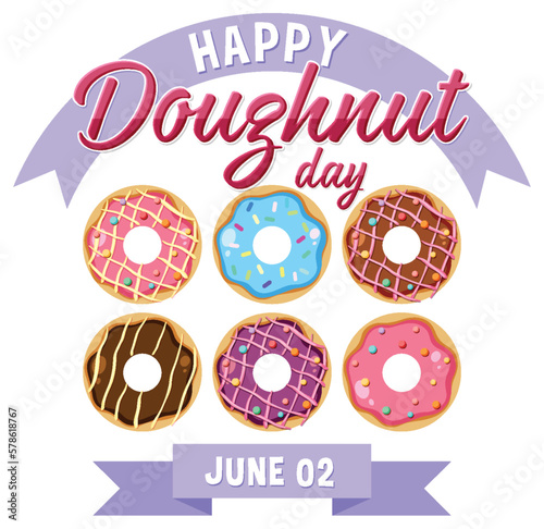 Happy doughnut day in June logo