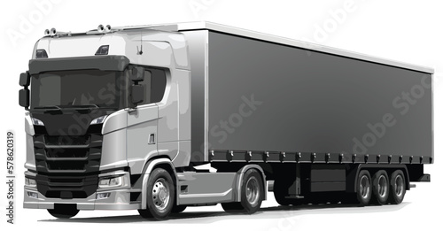  Europe truck art design vector template white isolated background photo