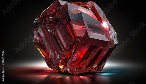 Red ruby gem crystal. Generative AI