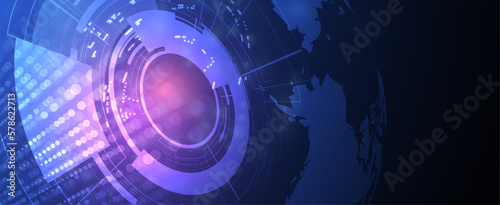 Quantum processing. Deep learning artificial intelligence. Future new technology  for business or science presentation