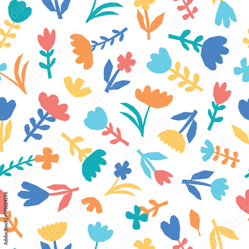 Seamless pattern with abstract florals, Matisse wallpaper, textile print, wrapping paper, scrapbooking, digital paper, stationary, etc. EPS 10