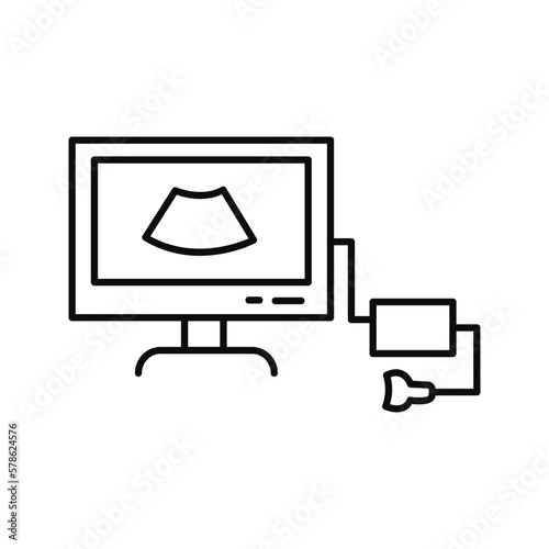 ultrasound, ultrasonography, sonography, checkup, healthcare, medical ultrasonography test icon