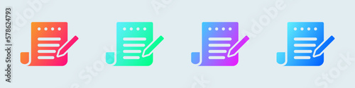 Draft solid icon in gradient colors. Paper signs vector illustration.
