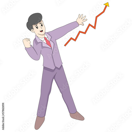 business man trying to explain sales strategies to sell more