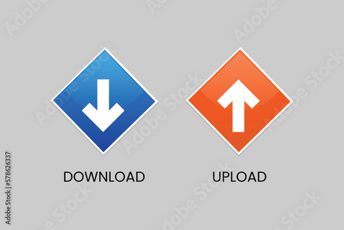 Download and upload icon and button design.
