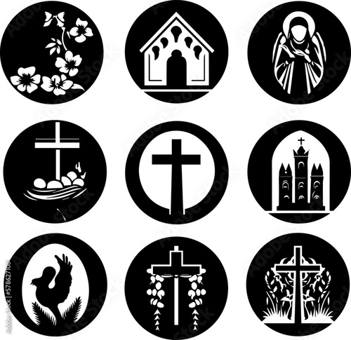Christian symbol icon for missionary and Christian religious activities