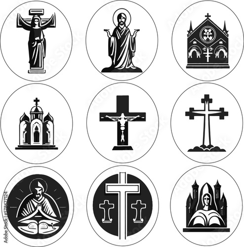 Christian symbol icon for missionary and Christian religious activities