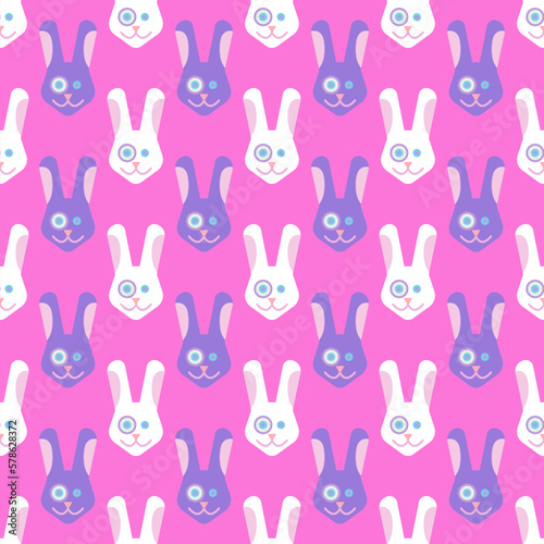 Cute Bunny with monocle ,Seamless pattern Background repeating 