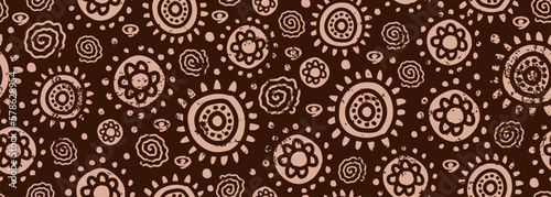 African afro seamless pattern culture motifs  circle ethnic doodle artwork. Creative aztec texture border  folk drawing  for textiles  banners  wallpapers  wrapping fashion- vector background design.