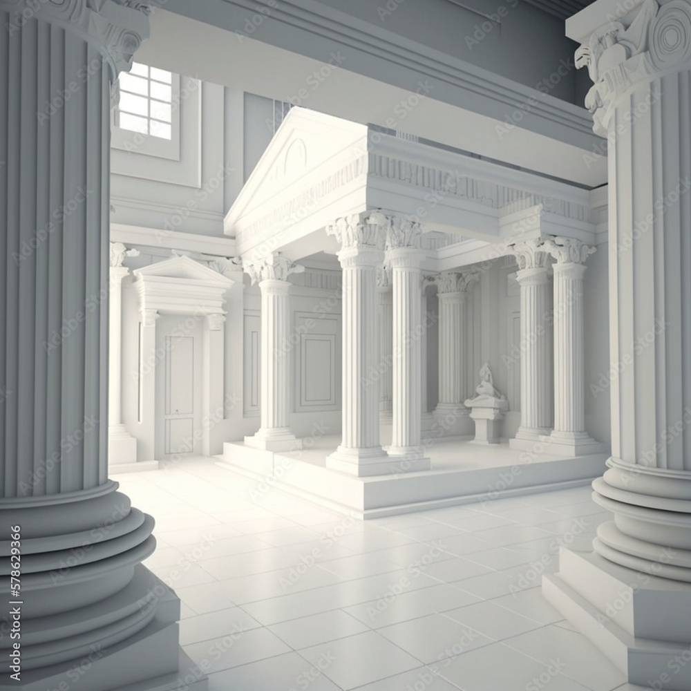 Roman Building Created With Generative AI Technology