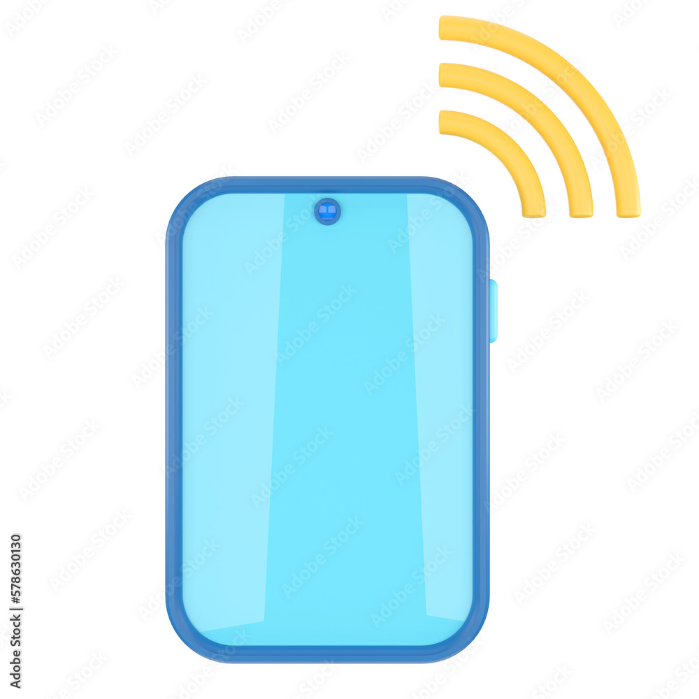 Smartphone. Wireless Network. 3D rendering.
Smartphone. Wireless Network. 3D rendering.