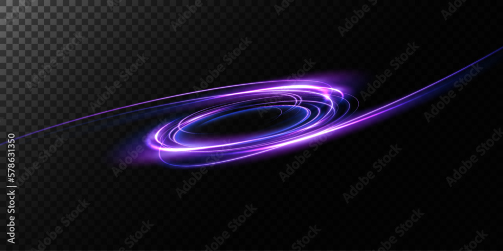 Portal and frame, abstract light lines of movement and speed. light ellipse. Glitter Galaxy. Glowing podium. Space tunnel. Light everyday glowing effect. semicircular wave, light vortex wake. Bright s - obrazy, fototapety, plakaty 