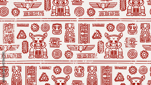 Ethnic handmade pattern, ornament africa culture design. Vector illustration decorative. Fashion textile print.