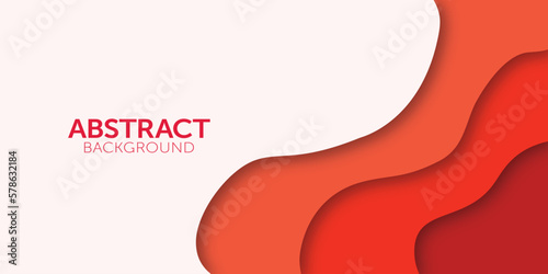 Red paper cut background. Abstract concept paper carve. Vector illustration.
